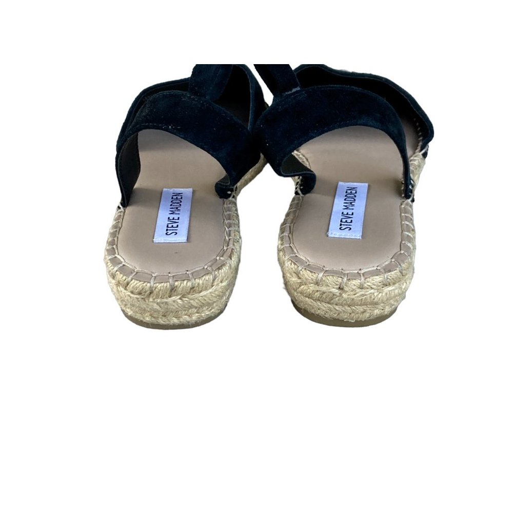 Steve Madden women's Lesko Espadrille flat size 10 black suede - Picture 4 of 6